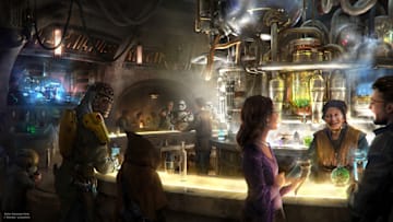 Oga's Cantina at Star Wars: Galaxy's Edge is a local watering hole to unwind, conduct business and maybe even encounter a friend or a foe. Patrons of the cantina come from across the galaxy to sample the famous concoctions created with exotic ingredients using otherworldly methods, served in unique vessels, with choices for kids and libations for adults.