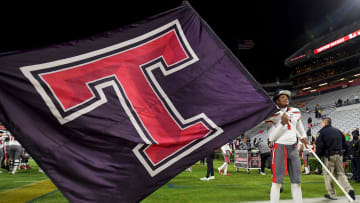 Thompson's Anquon Fegans celebrates after defeating Auburn in the AHSAA 7A State Football Championship game at Jordan Hare Stadium in Auburn, Ala., on Wednesday November 30, 2022.

Thompson40