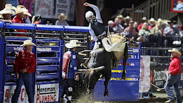 Rodeo action at the Kitsap Fair & Stampede on Thursday, Aug 22, 2024.