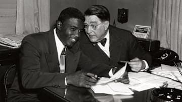 Jackie Robinson Signs with Branch Rickey 1949