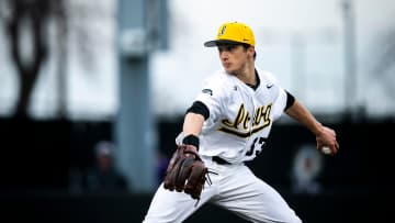 Iowa's Cade Obermueller (33) delivers a pitch during a NCAA baseball game against Loras College, Tuesday, Feb. 28, 2023, at Duane Banks Field in Iowa City, Iowa.

230228 Loras Iowa Bsb 021 Jpg