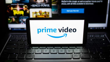 In this photo illustration a Prime Video logo seen displayed...