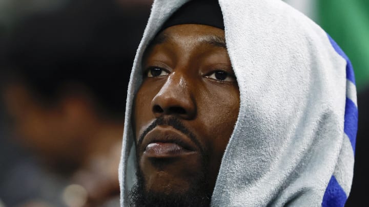 May 1, 2024; Boston, Massachusetts, USA; Miami Heat center Bam Adebayo (13) looks on from the bench during the fourth quarter of their 118-84 loss to the Boston Celtics in game five of the first round of the 2024 NBA playoffs at TD Garden. Mandatory Credit: Winslow Townson-USA TODAY Sports