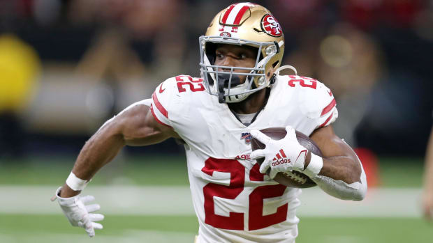 Dec 8, 2019; San Francisco 49ers running back Matt Breida (22) runs against the New Orleans Saints  