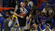 Florida Gators head coach Todd Golden in the national championship game of the Final Four at the 2025 NCAA Tournament
