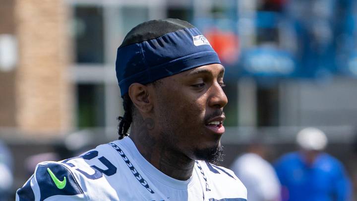 Seattle Seahawks defensive back D'Anthony Bell takes part in drills