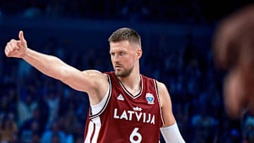 Former Boston Celtics center Kristaps Porzingis.
