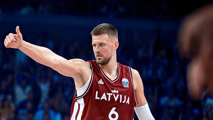 Former Boston Celtics center Kristaps Porzingis.