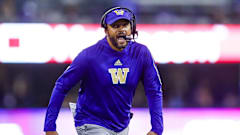 Atlanta Falcons defensive coordinator Jimmy Lake with the Washington Huskies