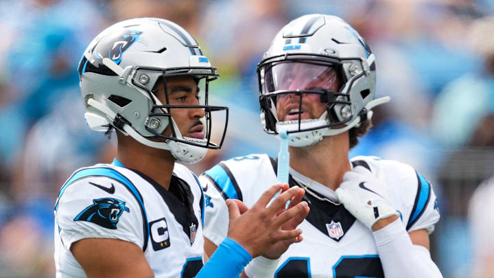 Bryce Young and Adam Thielen