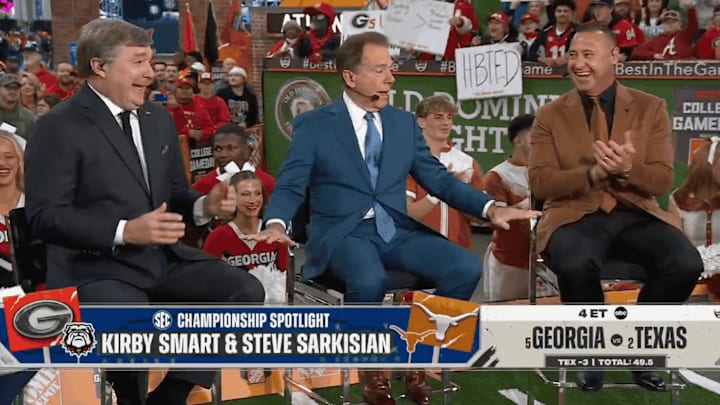 Saban, Smart and Sarkisian on ESPN's College GameDay Saturday before the SEC Championship game.