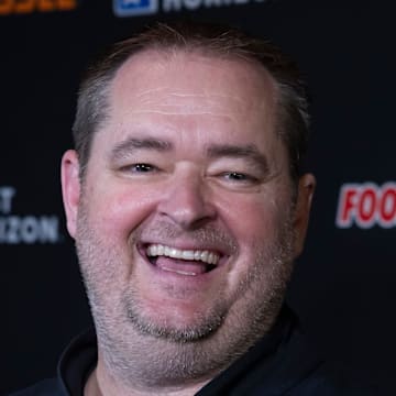 University of Tennessee Volunteers head football coach Josh Heupel speaks with members of the media during the Nashville stop for University of Tennessee's 2025 Big Orange Caravan event Wednesday, April 30, 2025 at GEODIS Park.