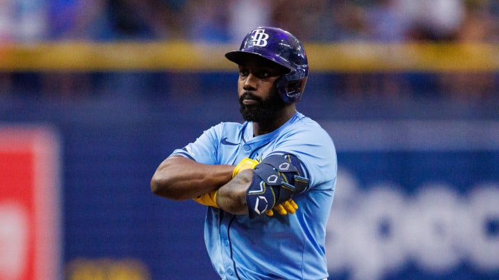 Tampa Bay outfielder Randy Arozarena poses after hitting a home run. He was traded to the Seattle Mariners on Friday.