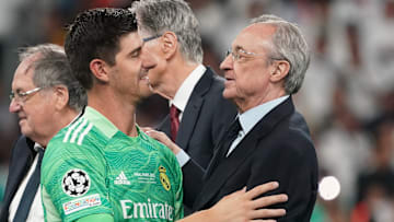 Thibaut Courtois y Florentino Perez