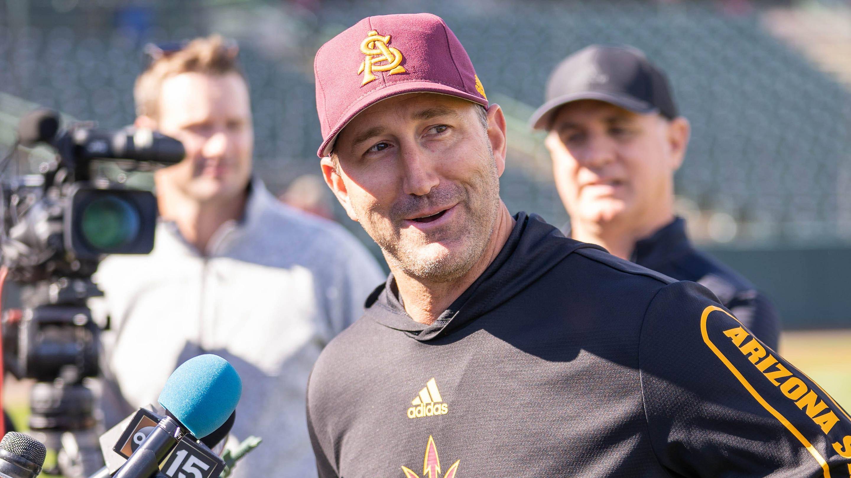ASU's new head baseball coach, Willie Bloomquist, speaks to the media during ASU Baseball's first official media day ahead of practice on Friday, Jan. 28, 2022. Uscp 7jhekqxertfqgbtyge Original | Alex Gould/The Republic / USA TODAY NETWORK