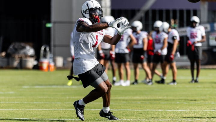 Texas Tech’s Micah Hudson practices for the fall season, Wednesday, July 31, 2024 at the Sports Performance Center.