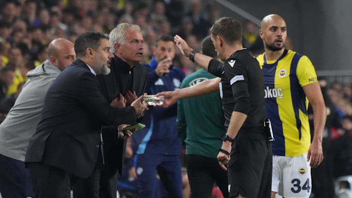 José Mourinho was sent off in the second half of his side's draw vs. Manchester United