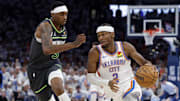 SGA (2) scored 31 points in OKC’s Game 1 win.
