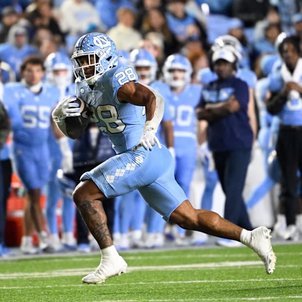 North Carolina running back Omarion Hampton