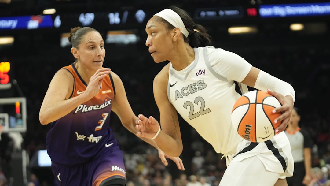 Las Vegas Aces forward A'ja Wilson (right) will look to power her team to a championship, while Diana Taurasi (left) may be eyeing her final game in the WNBA.