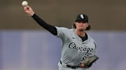 Chicago White Sox starting pitcher Davis Martin (65) throws against the Tampa Bay Rays at George M. Steinbrenner Field. 
