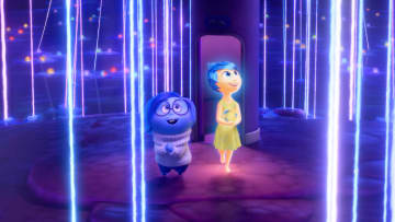 BELIEF SYSTEM – In Disney and Pixar’s “Inside Out 2,” Riley’s Sense of Self is made up of all of her beliefs, each of which can be heard with the pluck of a string. Sadness (voice of Phyllis Smith) and Joy (voice of Amy Poehler) deliver key memories to this formative land. “Inside Out 2” releases only in theaters June 14, 2024. © 2024 Disney/Pixar. All Rights Reserved.