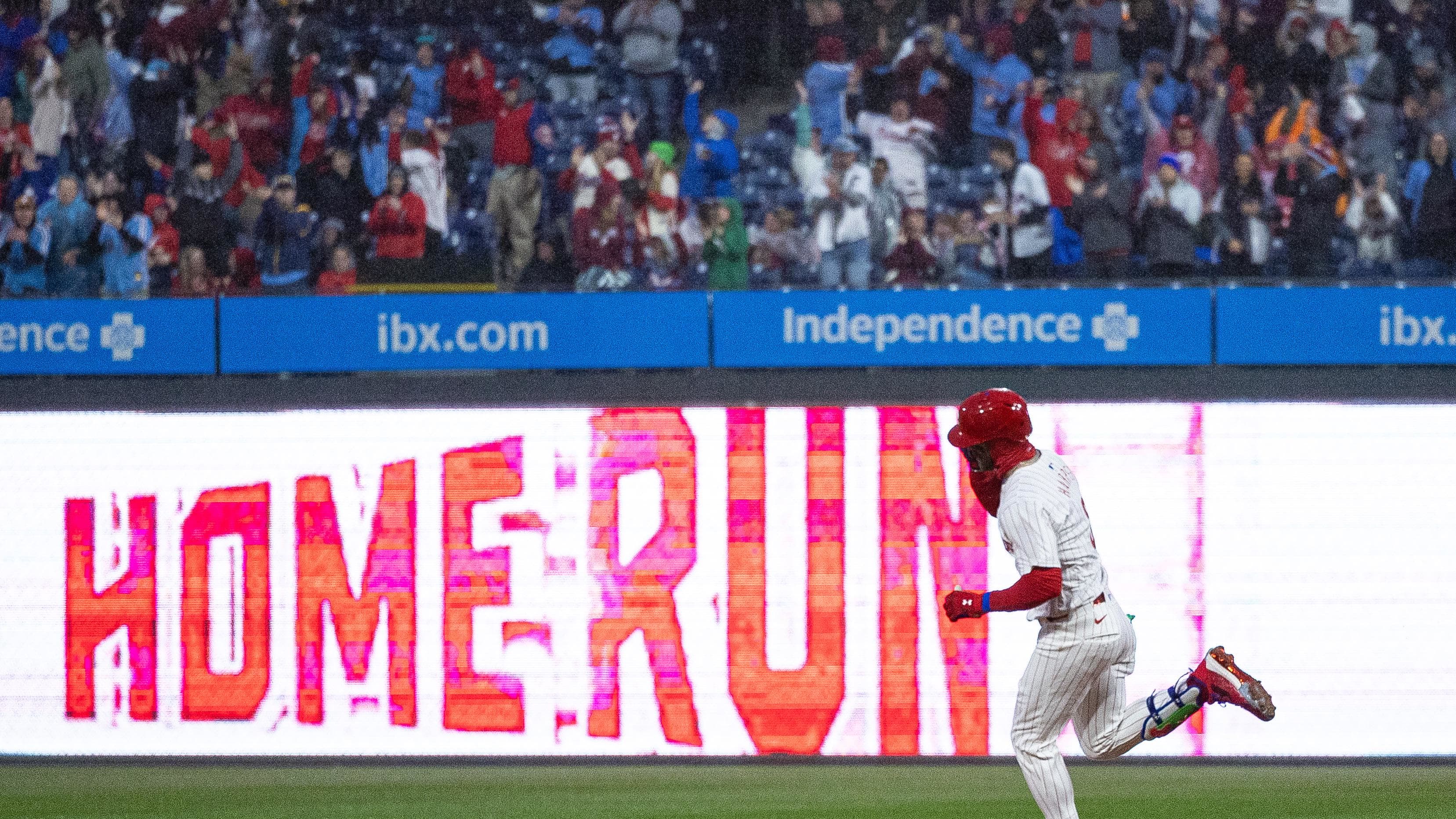 Philadelphia Phillies first baseman Bryce Harper hit three home runs on Tuesday night against the Cincinnati Reds. 