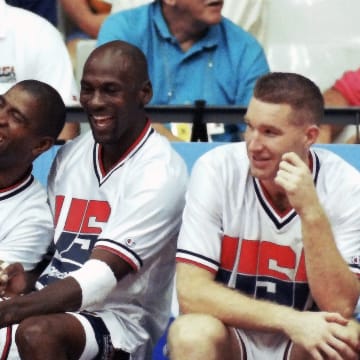 USA defeated Croatia 117-85 in the gold medal game of the Barcelona Summer Olympics August 8, 1992. This was the original Dream Team, and was the first American Olympic team to feature active professional players from the NBA. The starting five consisted of Patrick Ewing, Larry Bird, Michael Jordan, Magic Johnson and Scottie Pippen. The team has been described as one of the greatest sports team ever assembled.