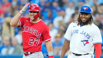 MLB All-Stars Mike Trout and Vladimir Guerrero