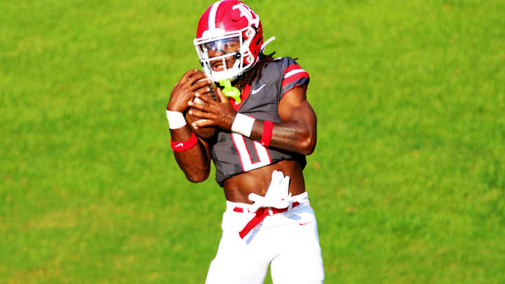 2027 Baylor (TN.) RB David Gabriel Georges during pregame warm-ups. 2027 Baylor (TN.) RB David Gabriel Georges during pregame warm-ups.