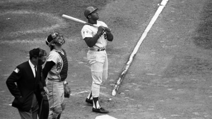 Tommie Agee steps to the plate in the 1969 World Series