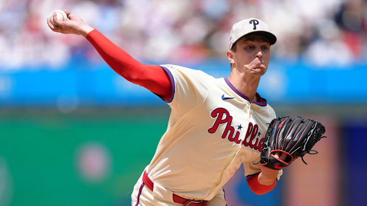 May 18, 2025; Philadelphia, Pennsylvania, USA; Philadelphia Phillies starting pitcher Mick Abel (40) throws a pitch against the Pittsburgh Pirates in the third inning at Citizens Bank Park May 18, 2025; Philadelphia, Pennsylvania, USA; Philadelphia Phillies starting pitcher Mick Abel (40) throws a pitch against the Pittsburgh Pirates in the third inning at Citizens Bank Park
