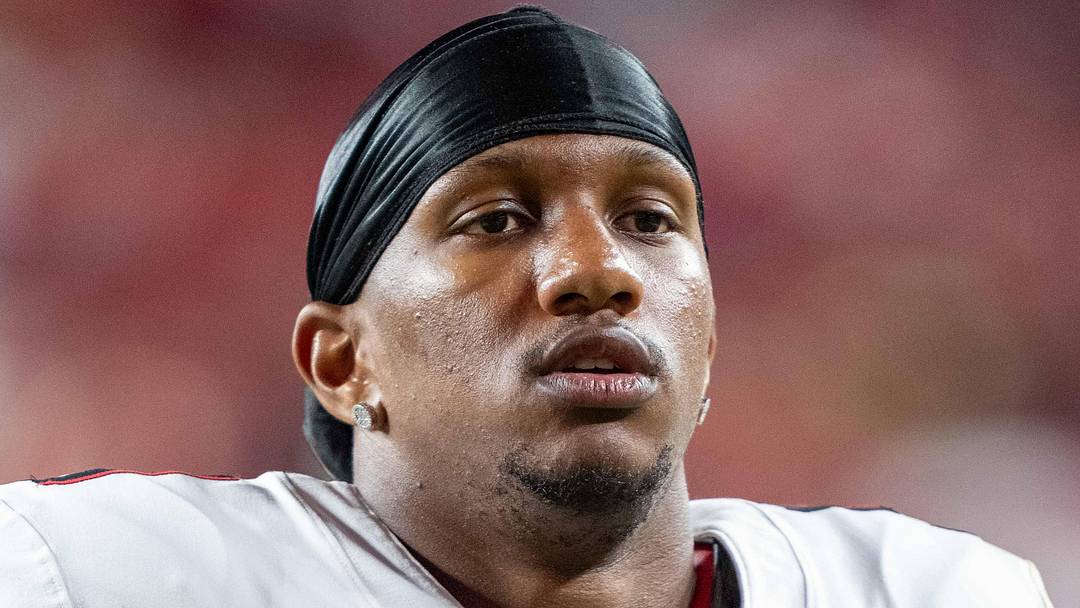 October 19, 2025; Santa Clara, California, USA; Atlanta Falcons quarterback Michael Penix Jr. (9) after the game against the San Francisco 49ers at Levi's Stadium. Mandatory Credit: Kyle Terada-Imagn Images