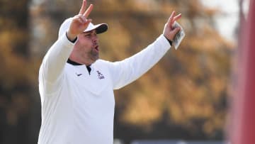 Mar 6, 2024; Tuscaloosa, Alabama, USA; Defensive coordinator Kane Wommack gives directions during practice of the Alabama Crimson Tide football team Wednesday.