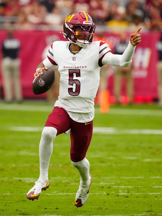 Washington Commanders quarterback Jayden Daniels