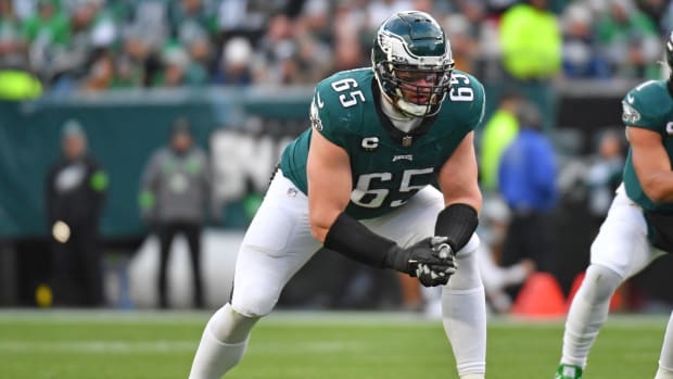 Philadelphia Eagles offensive tackle Lane Johnson (65) against the Arizona Cardinals