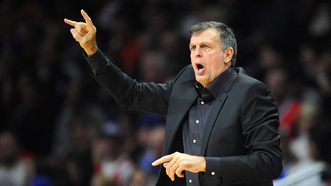 November 7, 2015; Los Angeles, CA, USA; Houston Rockets head coach Kevin McHale watches game action against Los Angeles Clippers during the first half at Staples Center. Mandatory Credit: Gary A. Vasquez-Imagn Images
