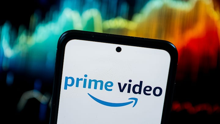 In this photo illustration a Prime Video logo seen displayed...