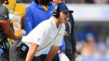 Chargers head coach Jim Harbaugh