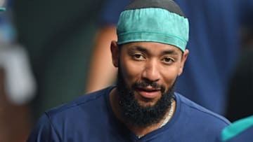 Seattle Mariners shortstop J.P. Crawford (3) in the dugout against the Philadelphia Phillies at Citizens Bank Park on Aug. 18. 