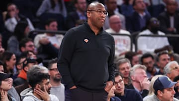 Nov 11, 2025; New York, New York, USA;  New York Knicks head coach Mike Brown at Madison Square Garden. Mandatory Credit: Wendell Cruz-Imagn Images