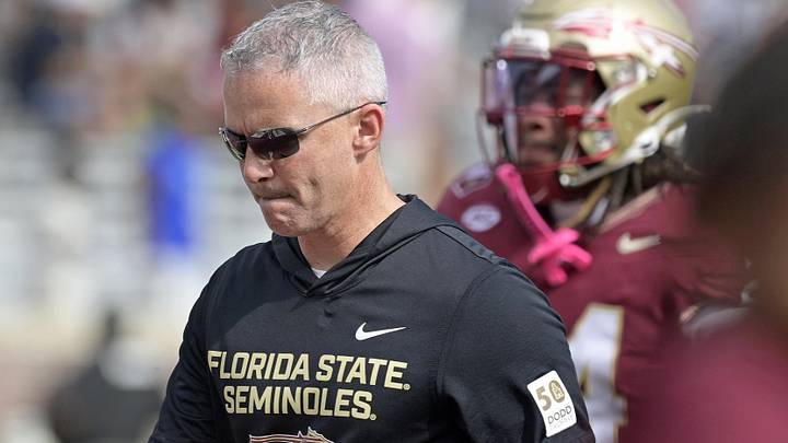 Oct 11, 2025; Tallahassee, Florida, USA; Florida State Seminoles head coach Mike Norvell after losing the game to the Pittsburgh Panthers at Doak S. Campbell Stadium. Mandatory Credit: Melina Myers-Imagn Images