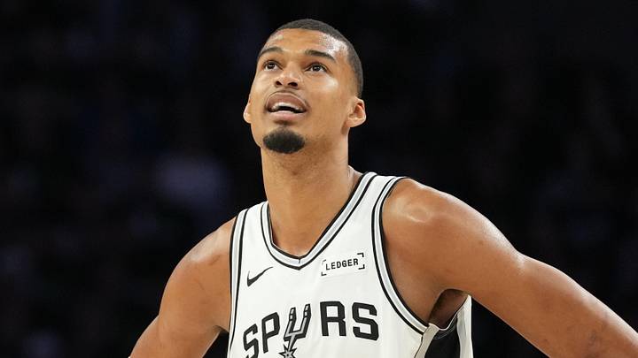 May 8, 2026; Minneapolis, Minnesota, USA; San Antonio Spurs forward Victor Wembanyama (1) in the second half against the  Minnesota Timberwolves during game three of the second round of the 2026 NBA Playoffs at Target Center. Mandatory Credit: Jesse Johnson-Imagn Images