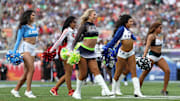 NFL cheerleaders perform during the 2024 Pro Bowl at Camping World Stadium. 