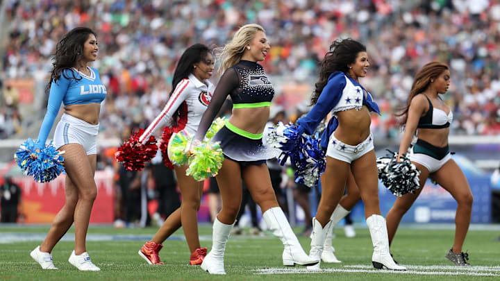 NFL cheerleaders perform during the 2024 Pro Bowl at Camping World Stadium. 