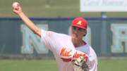 Luke LaCourse fires a pitch.