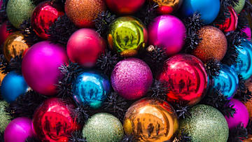Detail of a Christmas tree at the Christmas store in Prague...