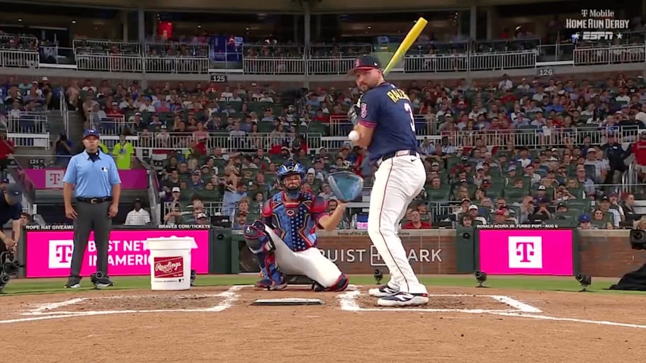Cal Raleigh's dad was his Home Run Derby pitcher Monday night | Screengrab via ESPN