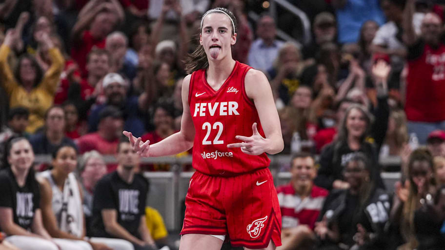 Clark registered 18 points, nine assists and eight rebounds in the Fever's 78–74 loss to the Aces on Friday. | Grace Smith/USA TODAY Network via Imagn Images