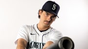 Seattle Mariners infielder Cole Young poses for a portrait during media day Feb. 20 at Peoria Sports Complex.
